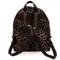 LE1062W-TAN LEOPARD PU LEATHER MEDIUM BACKPACK WITH MATCHING WALLET